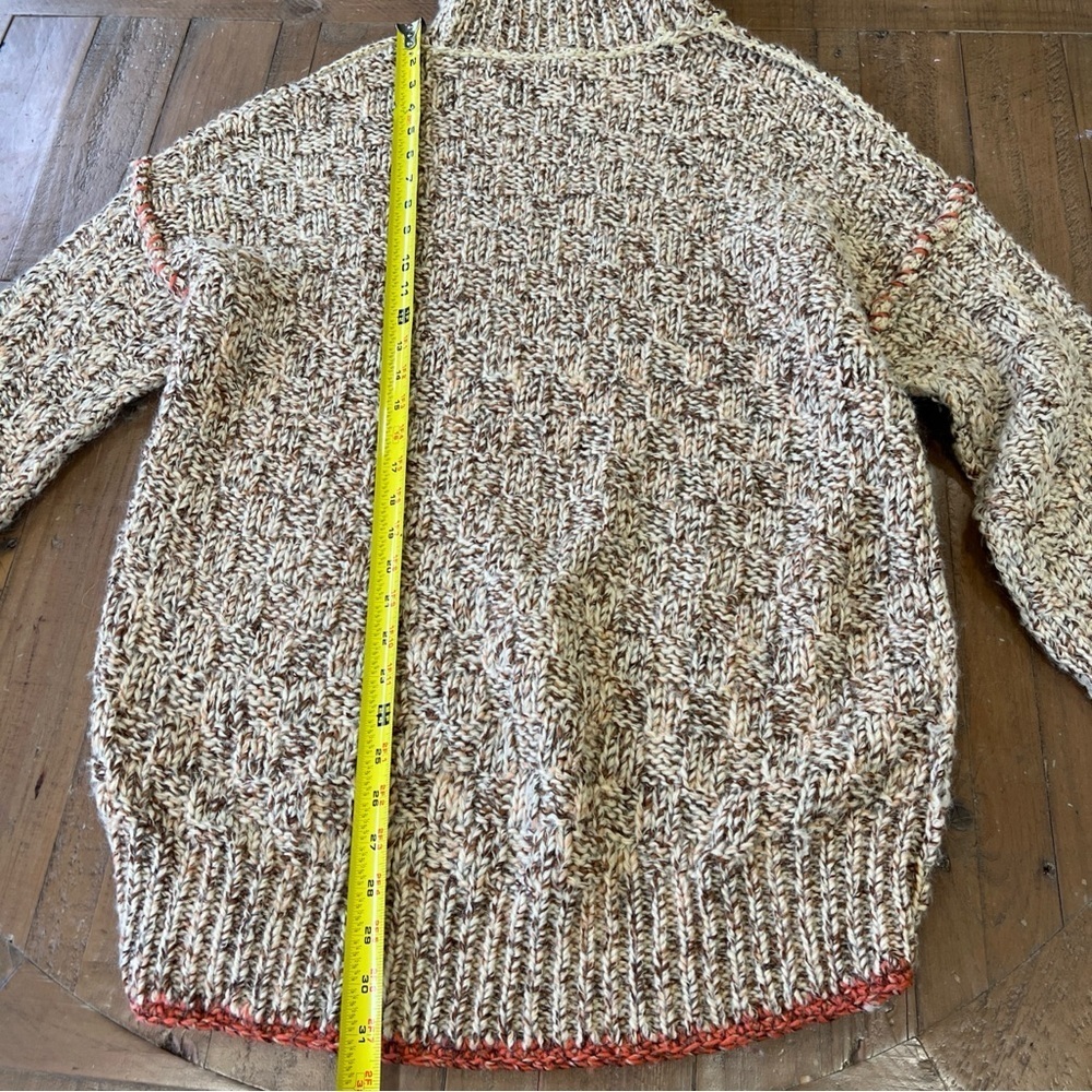 Free People Echo Pullover Sweater in Cream  Women’s XS Knit Oversized Turtleneck - Picture 9 of 10